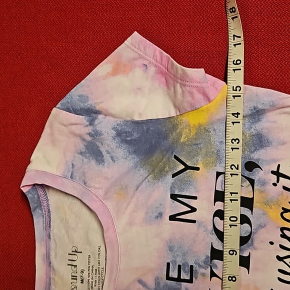 WOUND UP 'Take my advice, I'm not using it' graphic tee Med.(7-9) pink blue EUC - Picture 4 of 6